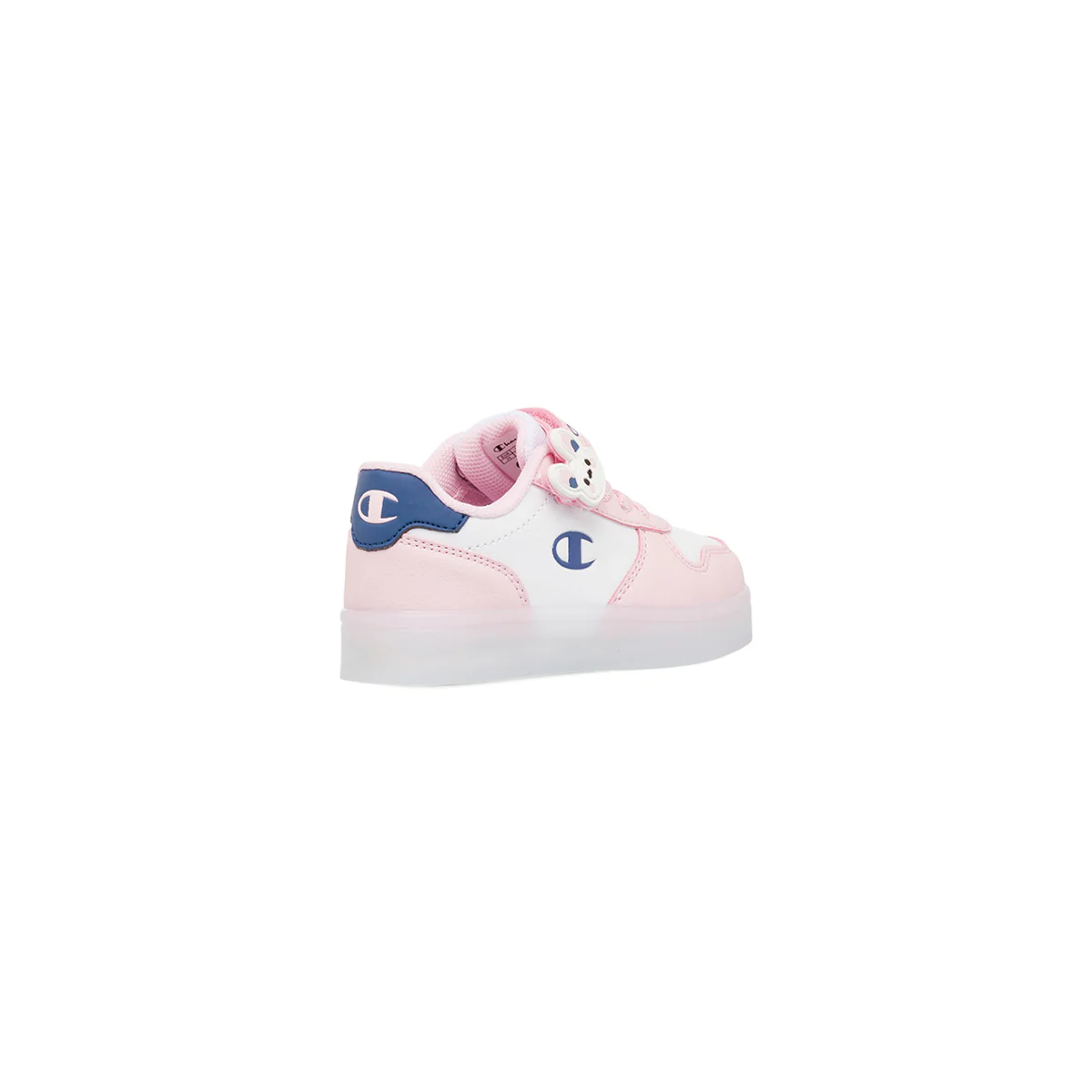 Sneakers rosa e bianche da Bambina con coniglietto e luci Champion Low - Image 4