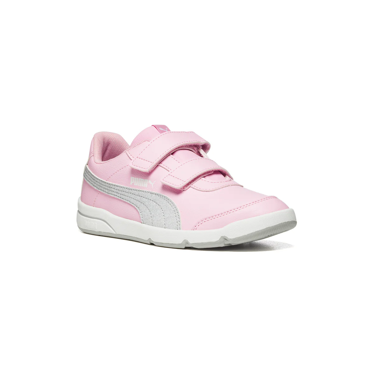 Sneakers rosa in similpelle con striscia Formstrip laterale effetto glitterato Puma Stepfleex 2 Sl V - Image 2