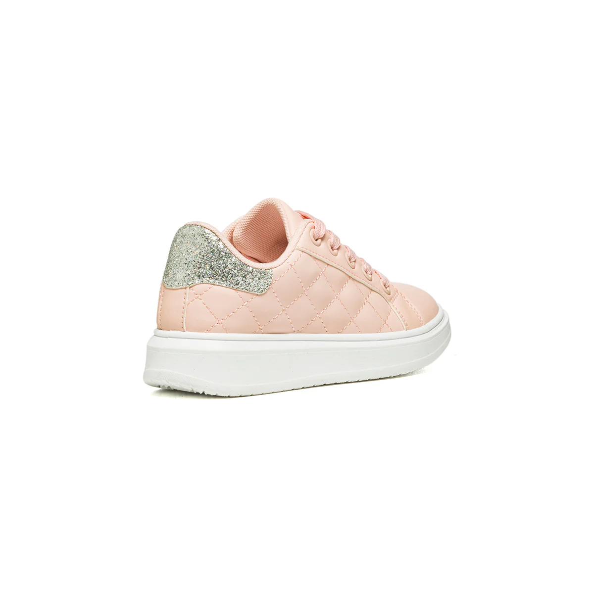Sneakers rosa in similpelle trapuntata con dettaglio glitterato 10 Baci - Image 3