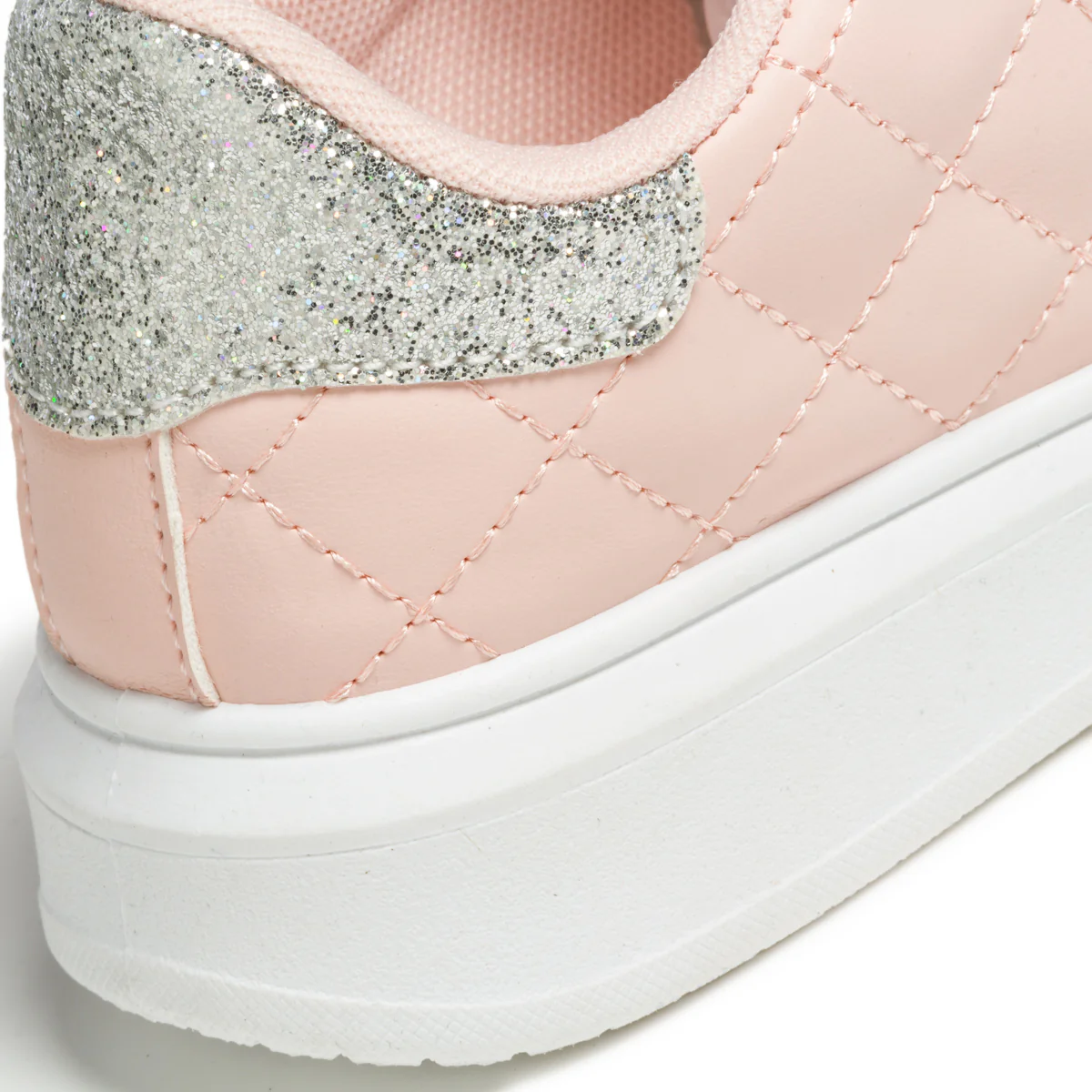 Sneakers rosa in similpelle trapuntata con dettaglio glitterato 10 Baci - Image 7