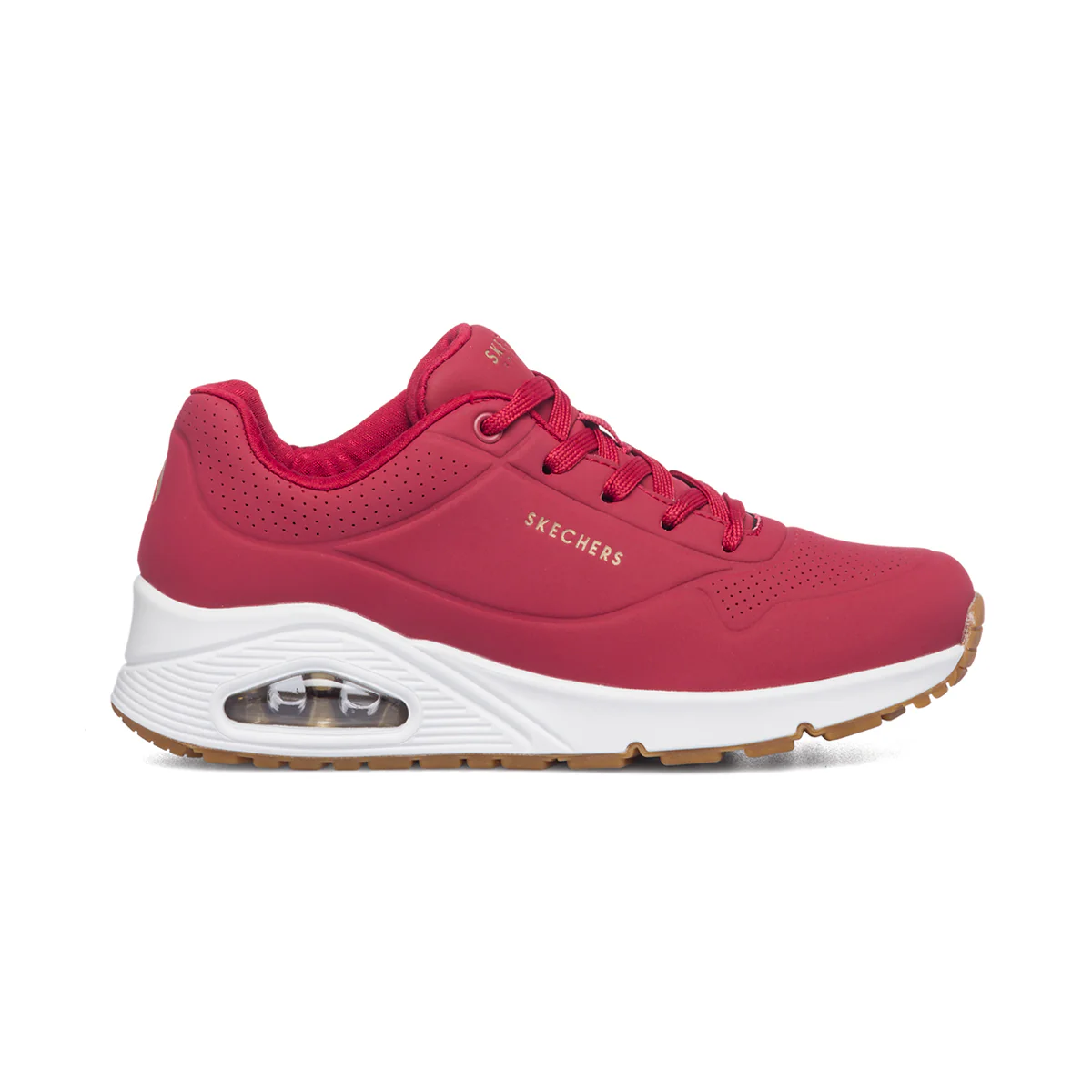 Sneakers rosse con suola ad aria Skechers Uno
