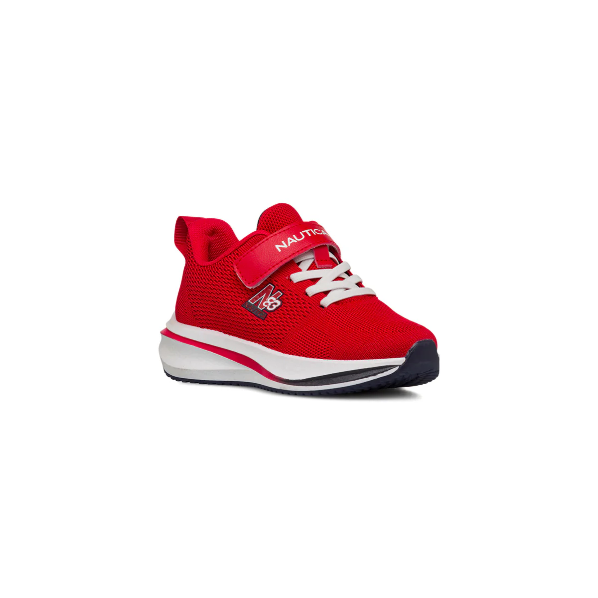 Sneakers rosse da bambino in mesh con dettagli a contrasto e logo Nautica - Image 2