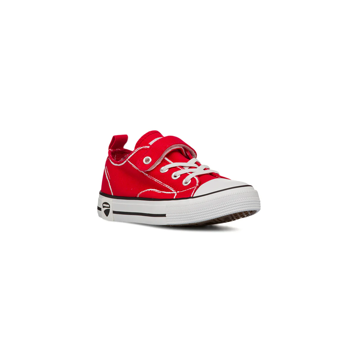 Sneakers rosse da Bambino in tessuto con velcro e logo Ducati - Image 2