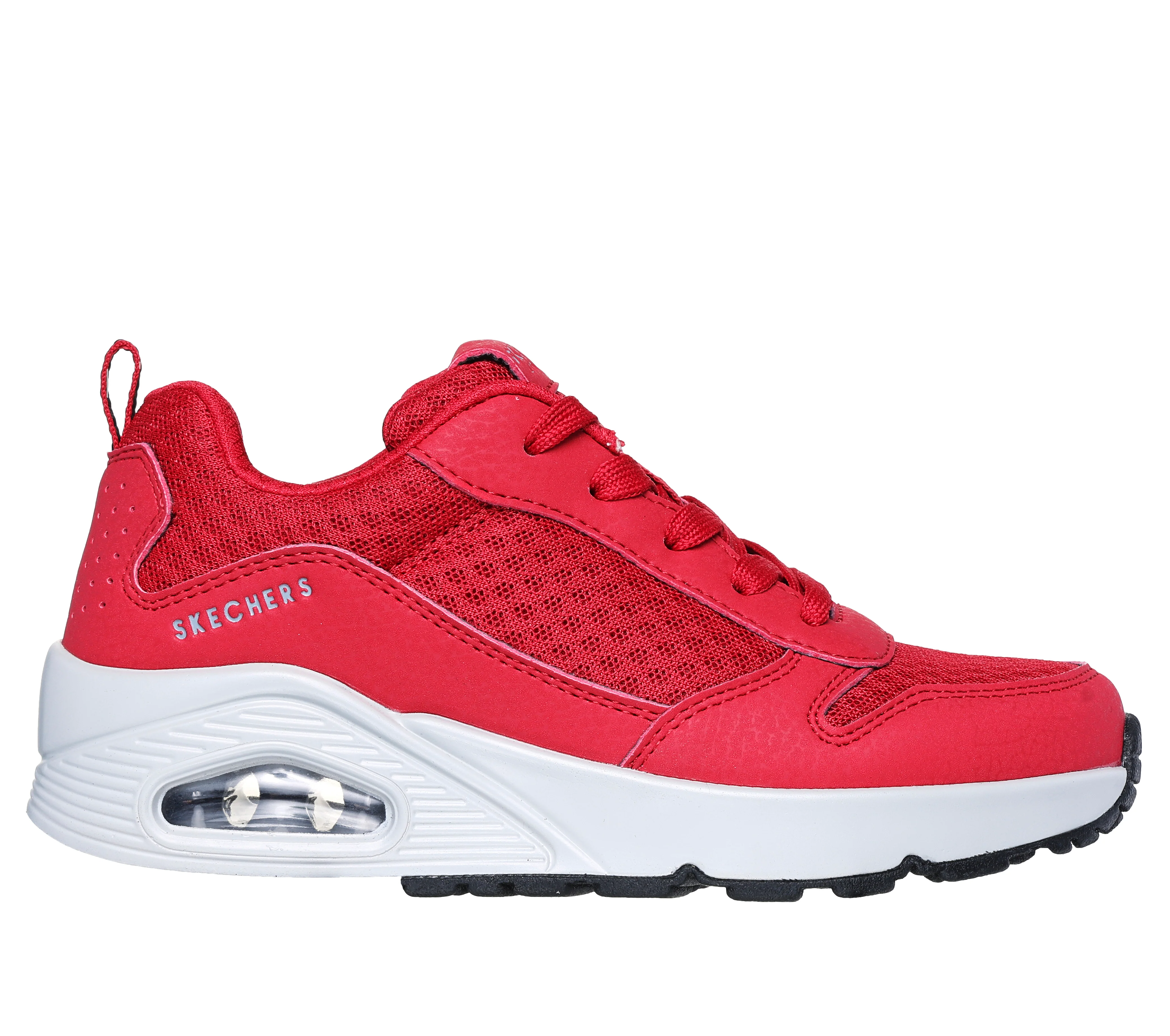 Sneakers rosse da ragazzo con soletta Memory Foam Skechers Uno