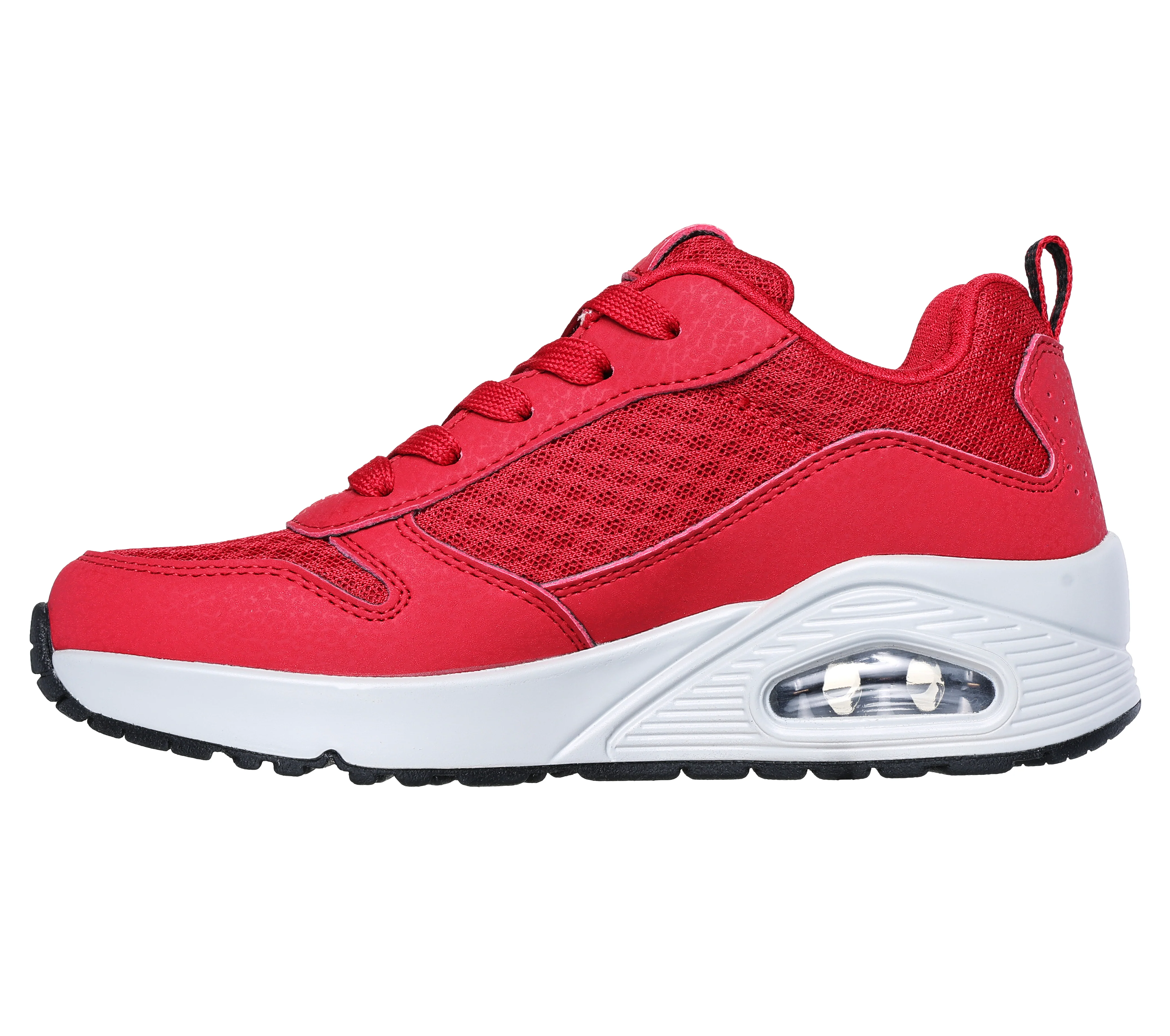 Sneakers rosse da ragazzo con soletta Memory Foam Skechers Uno - Image 4