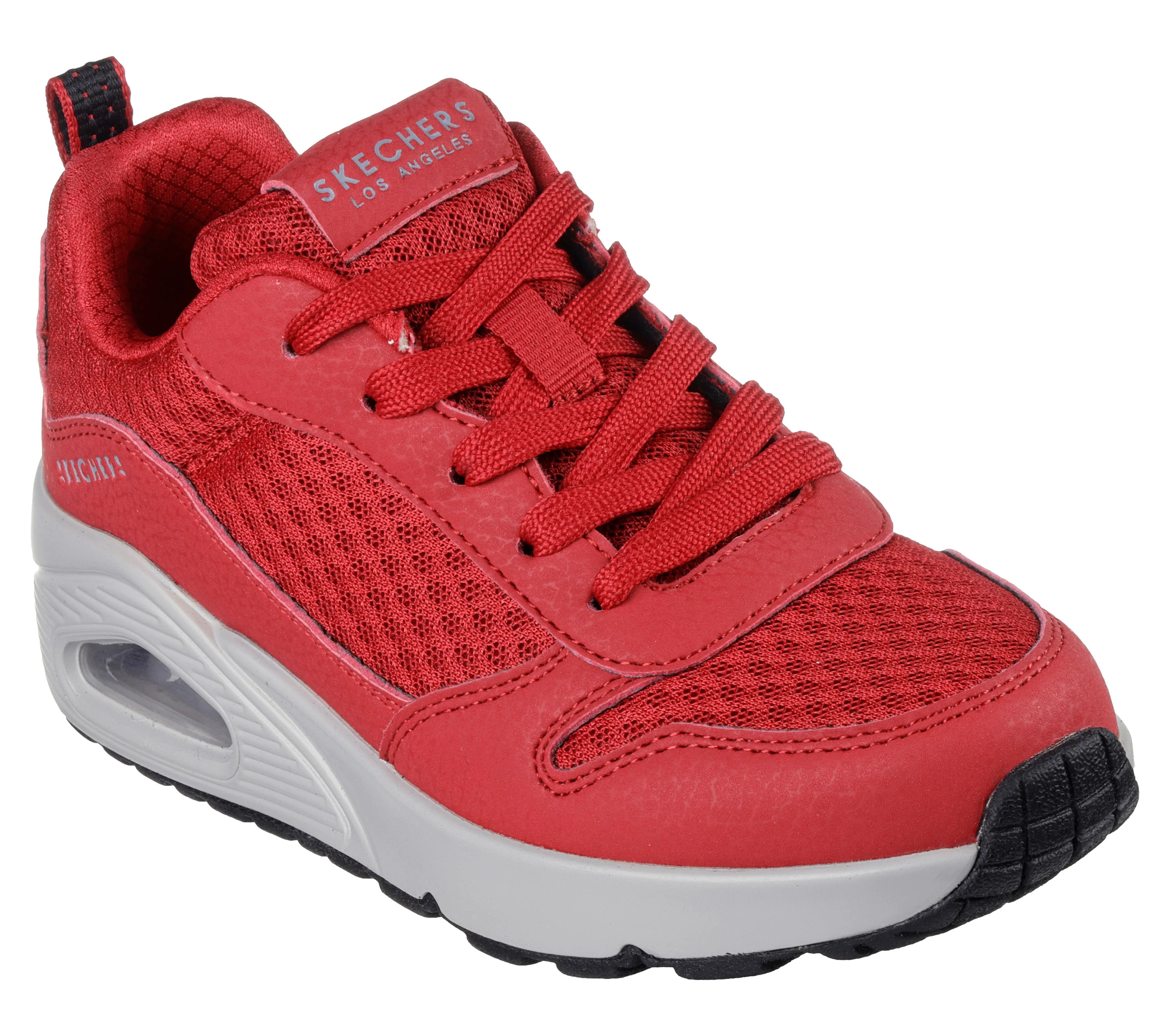 Sneakers rosse da ragazzo con soletta Memory Foam Skechers Uno - Image 5