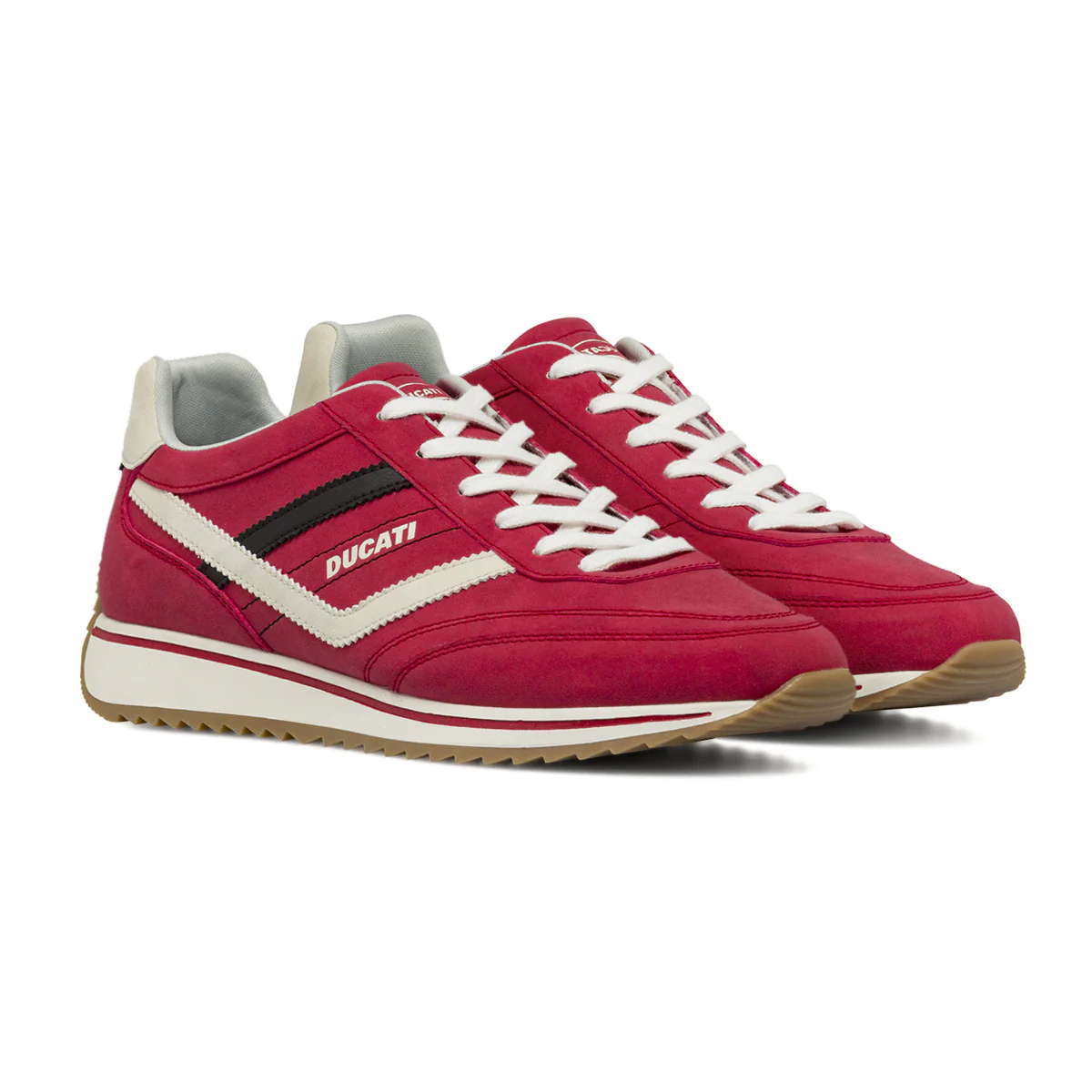 Sneakers rosse da Uomo effetto scamosciato Ducati