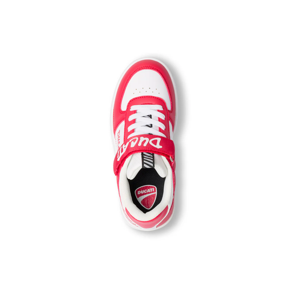 Sneakers rosse e bianche da bambino con bandiera a scacchi Ducati Valencia 3 PS - Image 8