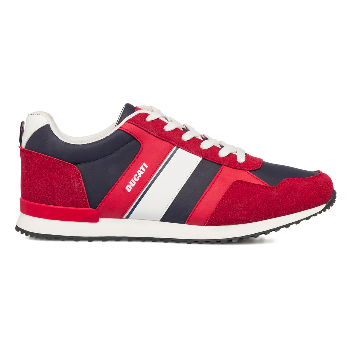 Sneakers rosse e blu da uomo con logo Ducati