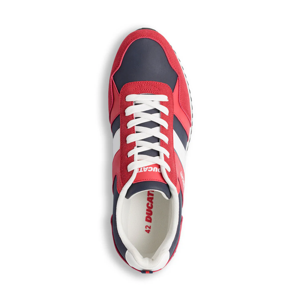 Sneakers rosse e blu da uomo con logo Ducati - Image 4