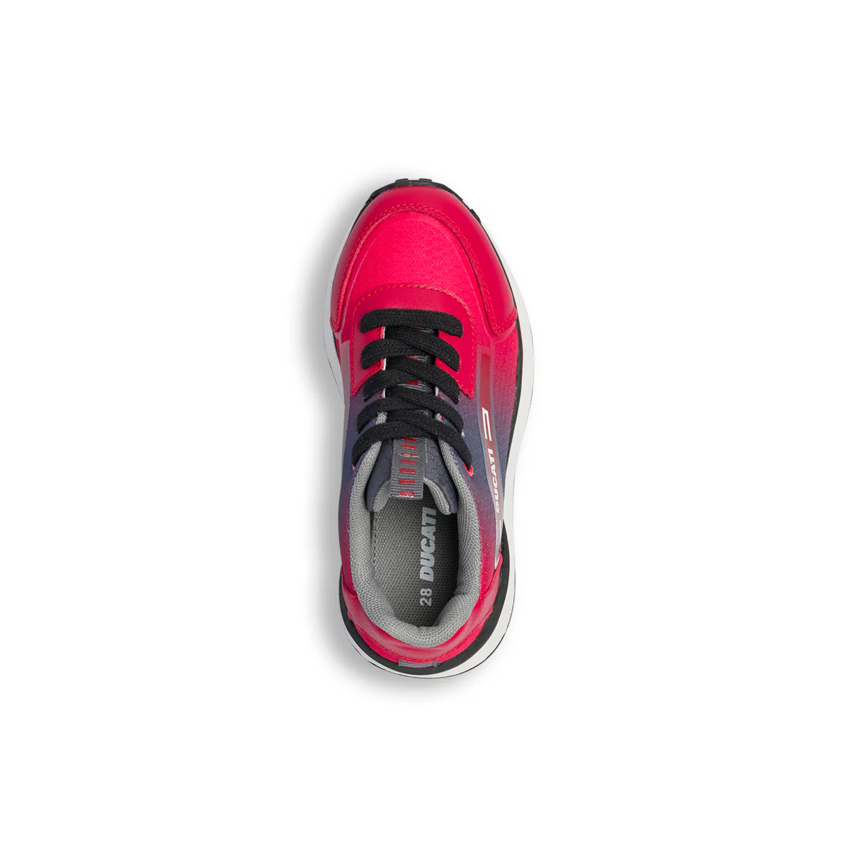 Sneakers rosse e grigie da bambino con logo laterale Ducati - Image 8