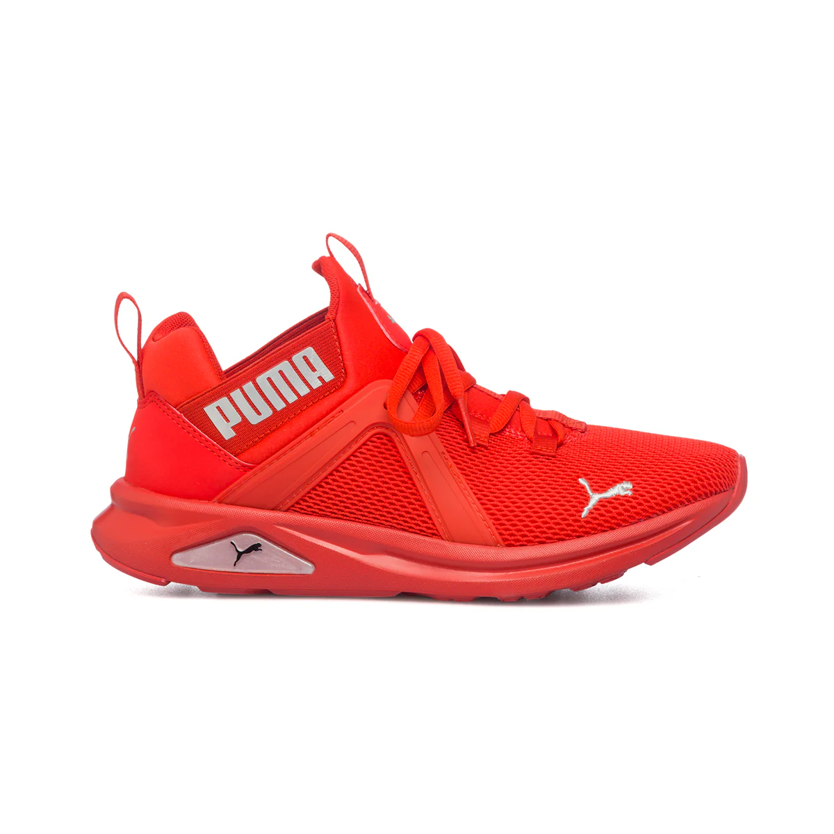 Sneakers rosse in tessuto con inserti elastici Puma Enzo 2 Weave Jr