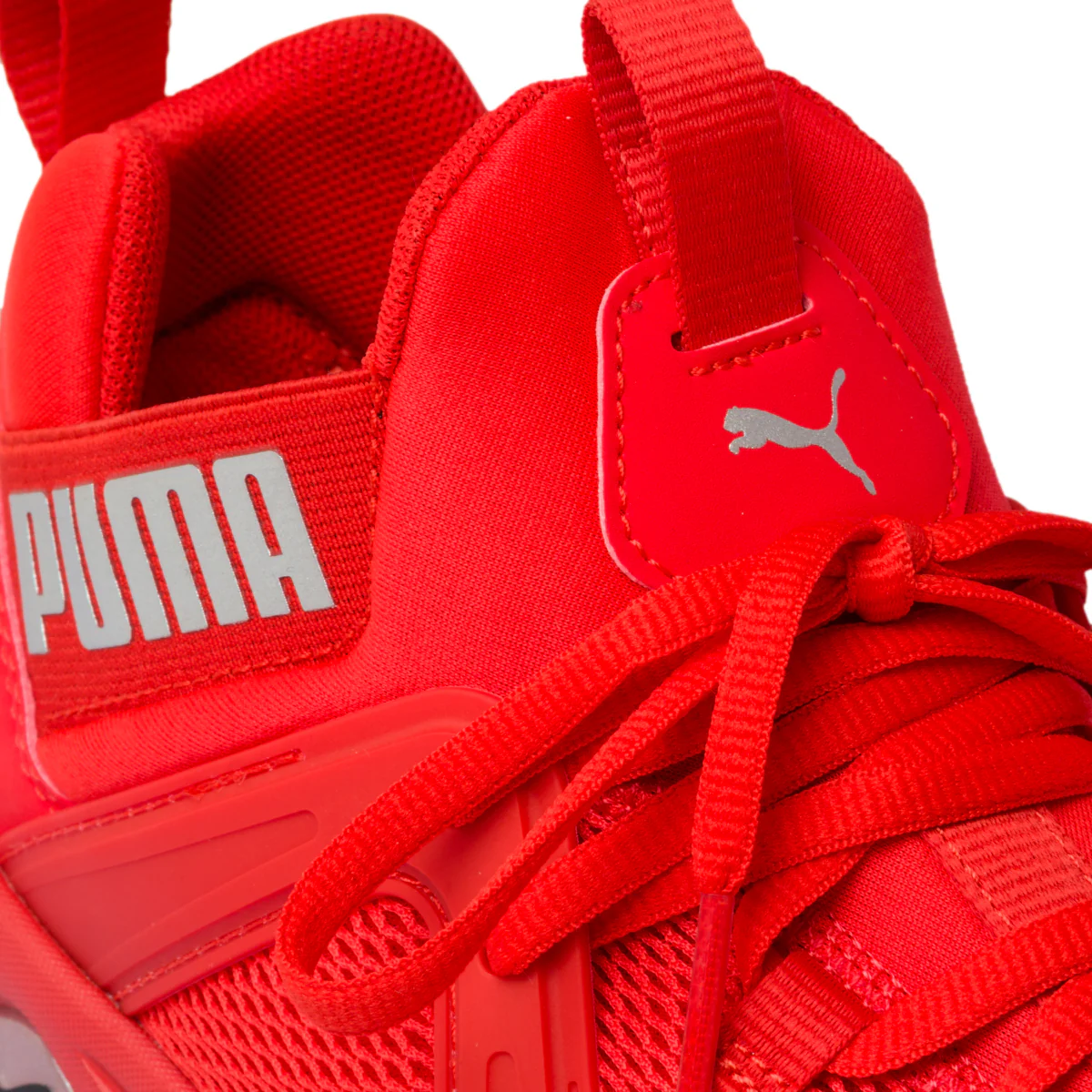 Sneakers rosse in tessuto con inserti elastici Puma Enzo 2 Weave Jr - Image 6