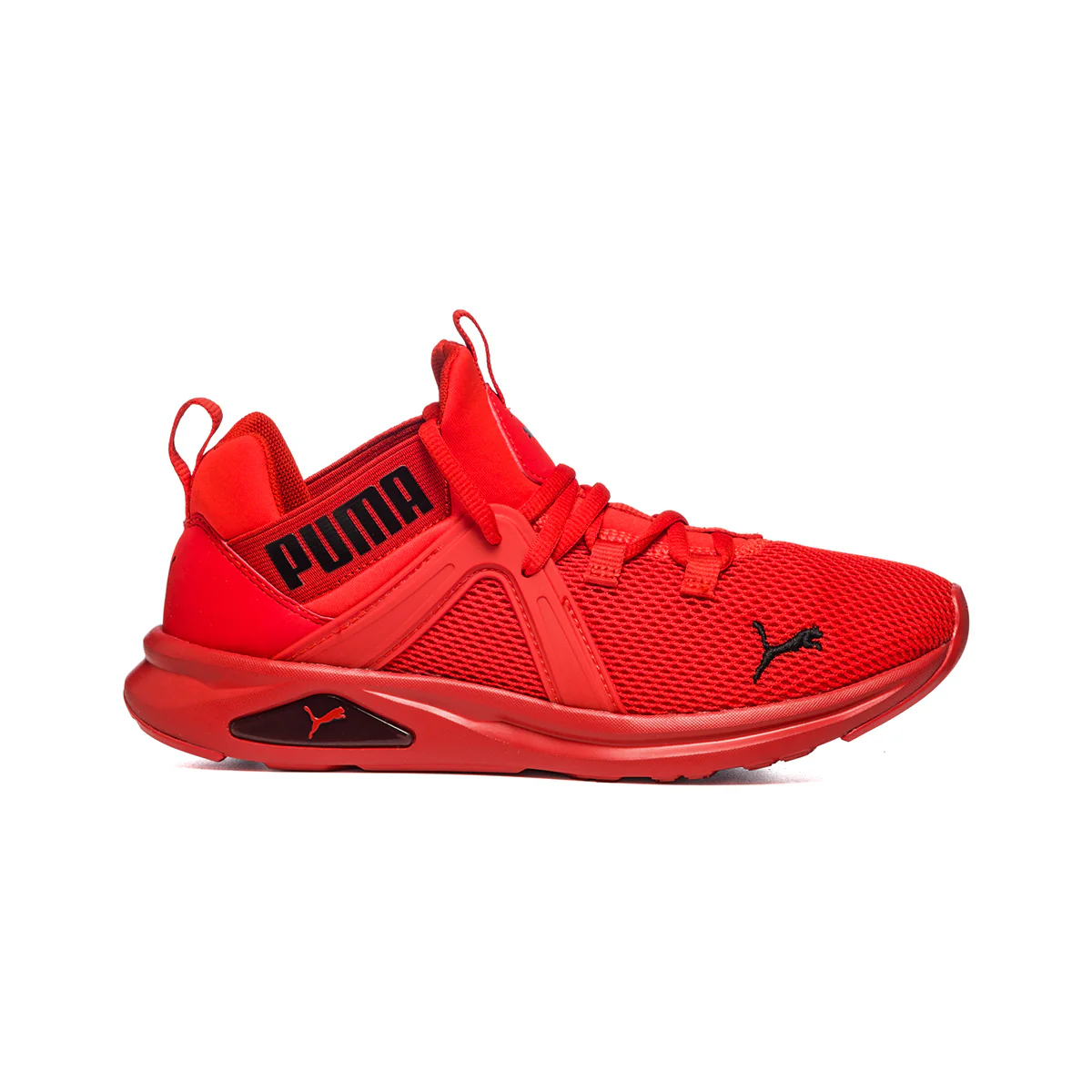 Sneakers rosse in tessuto mesh con inserti elastici Puma Enzo 2 Weave Jr