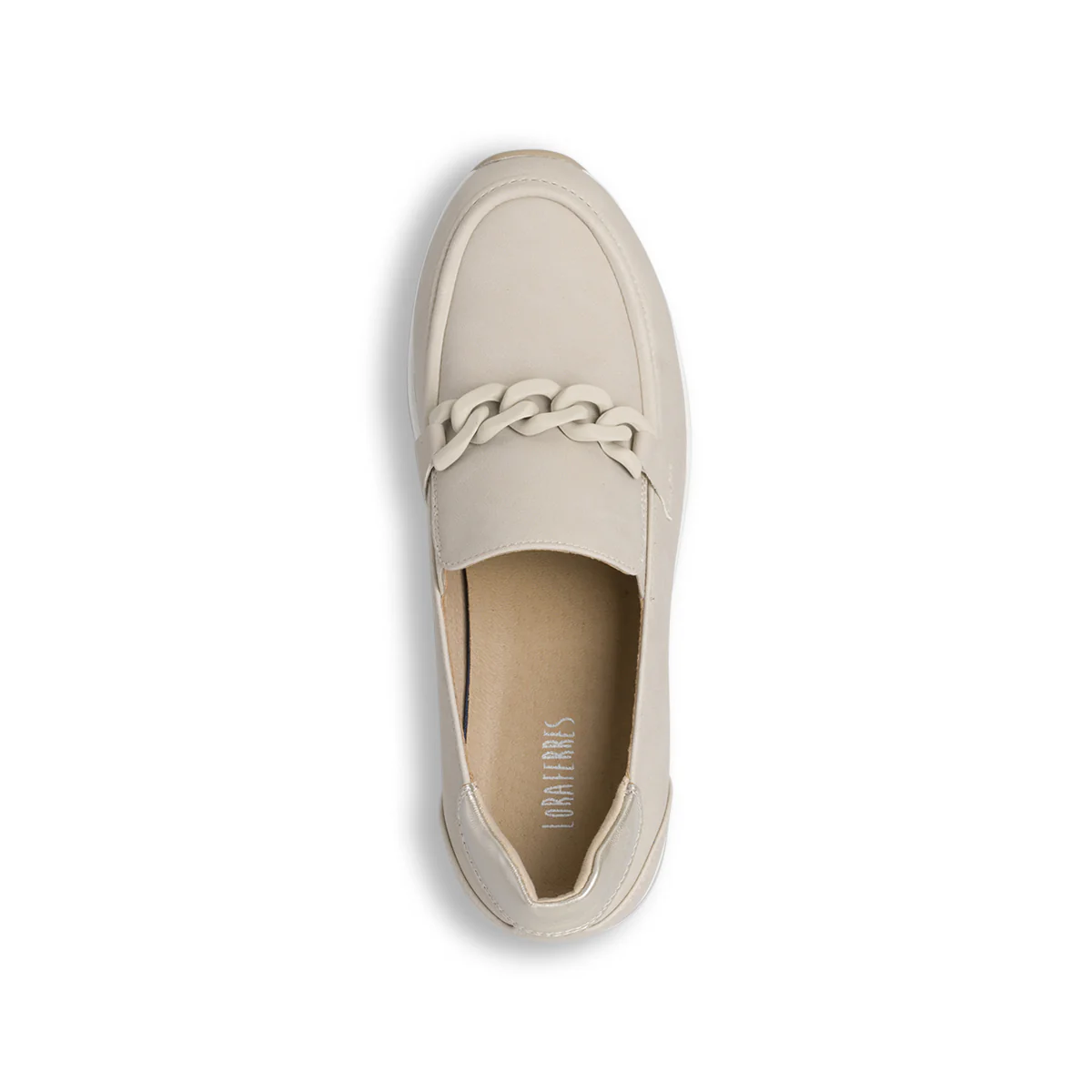 Mocassini Slip-on Beige da Donna effetto scamosciato con catena Lora Ferres - Image 5