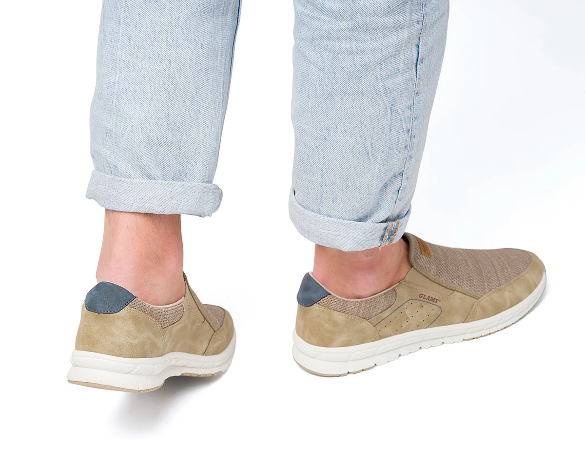 Sneakers slip-on beige da uomo Glams - Image 3
