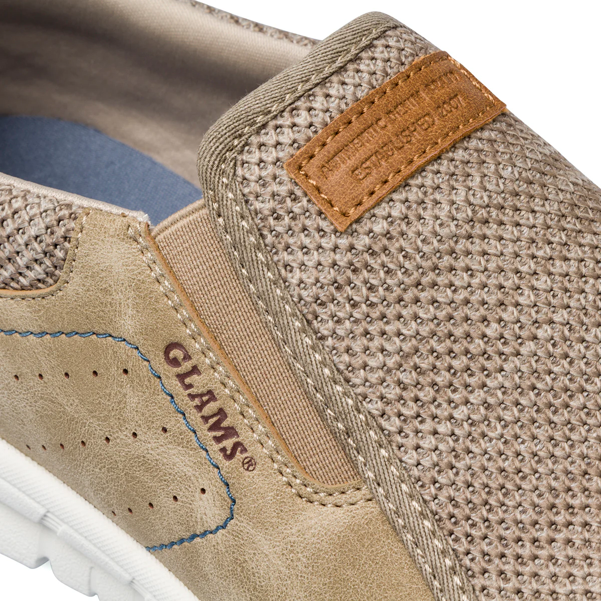 Sneakers slip-on beige da uomo Glams - Image 8