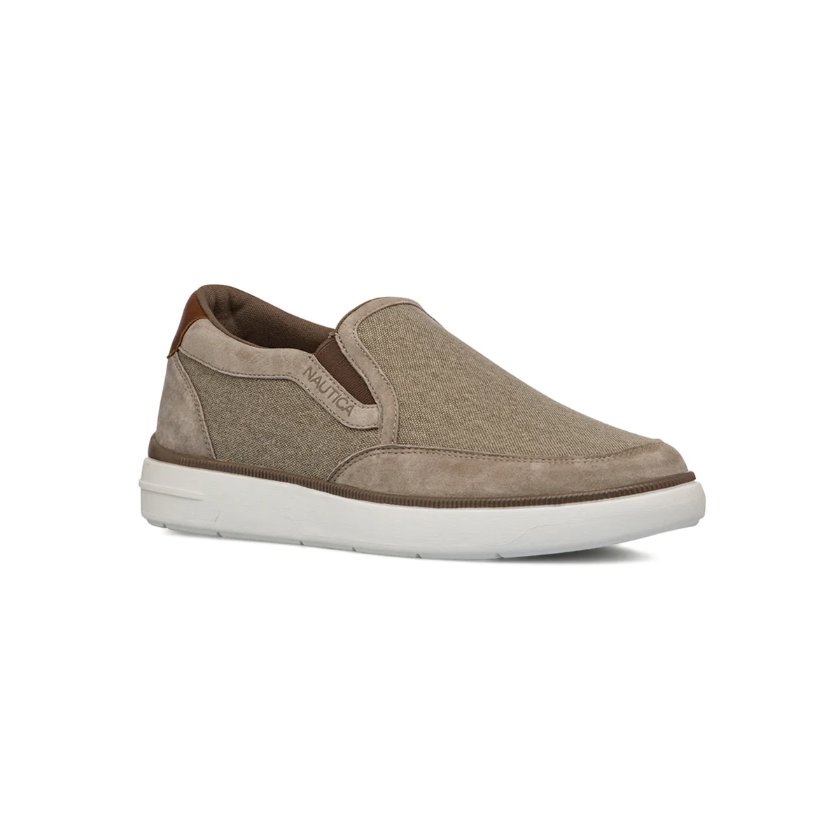 Sneakers slip-on beige in tessuto da Uomo con logo Nautica - Image 2