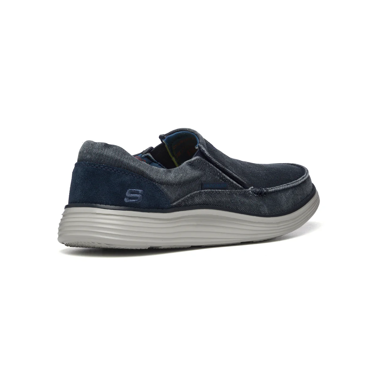 Slip-on blu denim in tessuto con inserti elastici Skechers Status 2.0 Mosent - Image 3