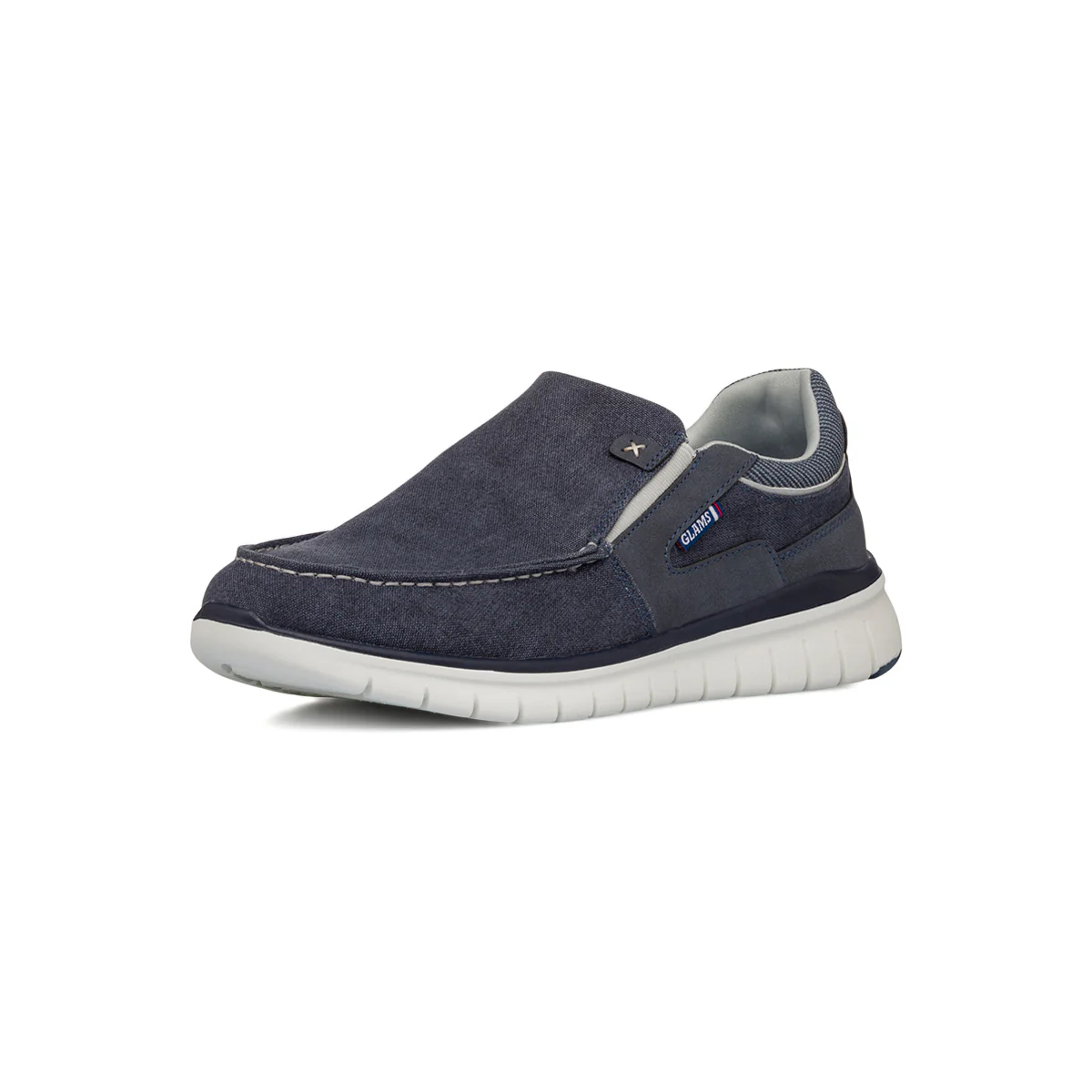 Sneakers Slip-on blu in tessuto da Uomo Glams - Image 2