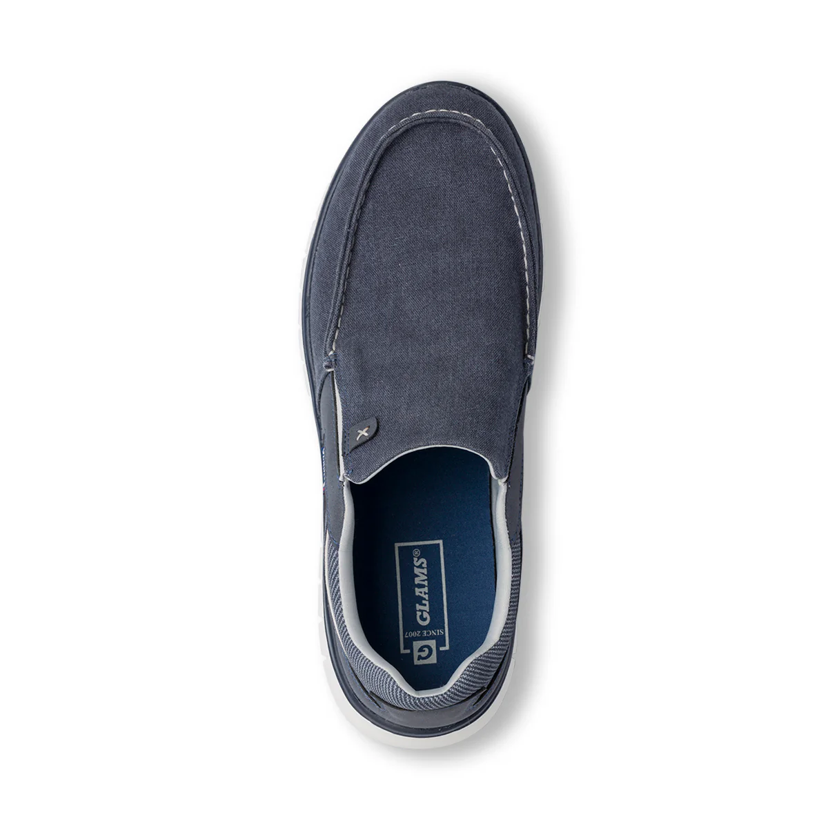 Sneakers Slip-on blu in tessuto da Uomo Glams - Image 5