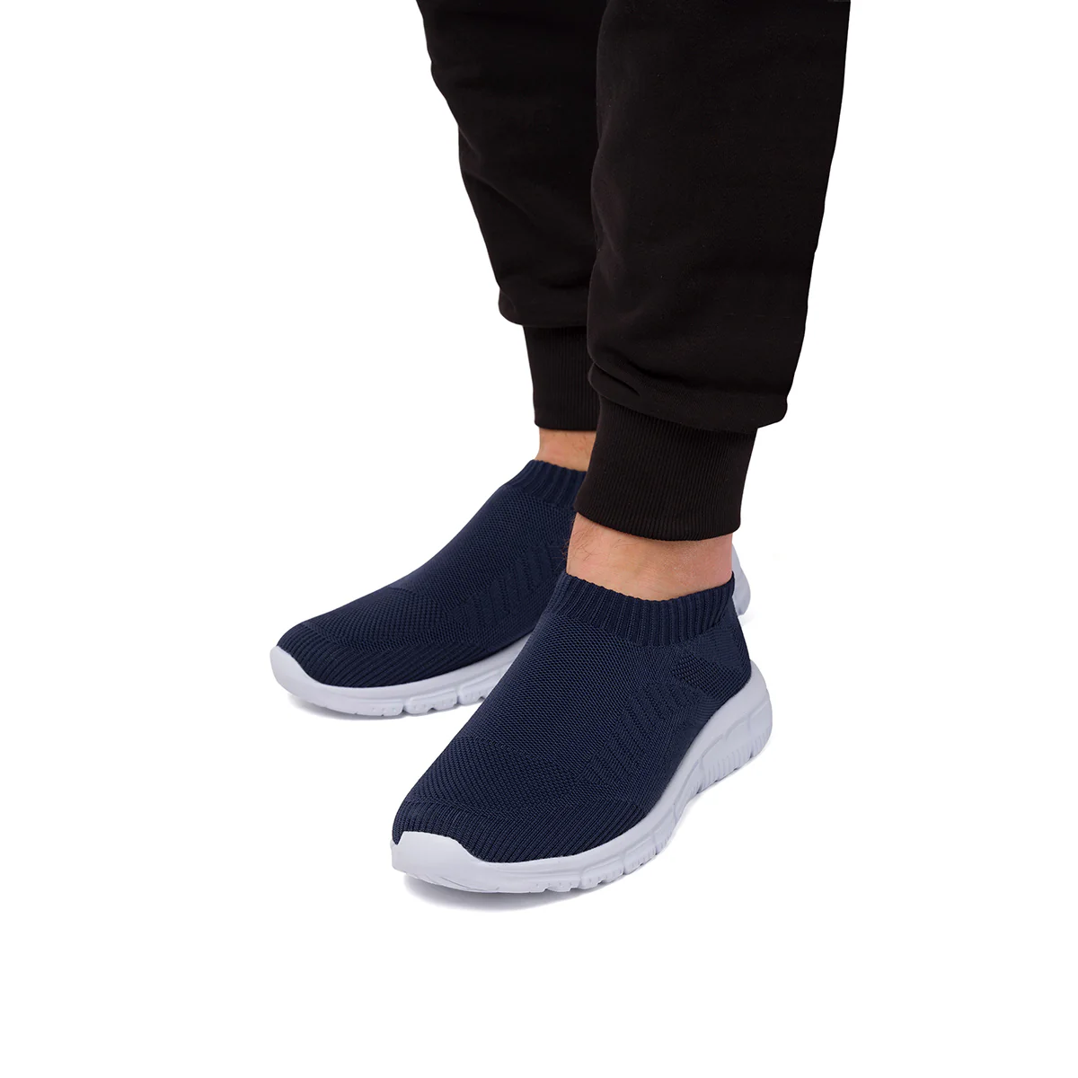 Sneakers slip-on blu in tessuto mesh da uomo Jog - Image 2
