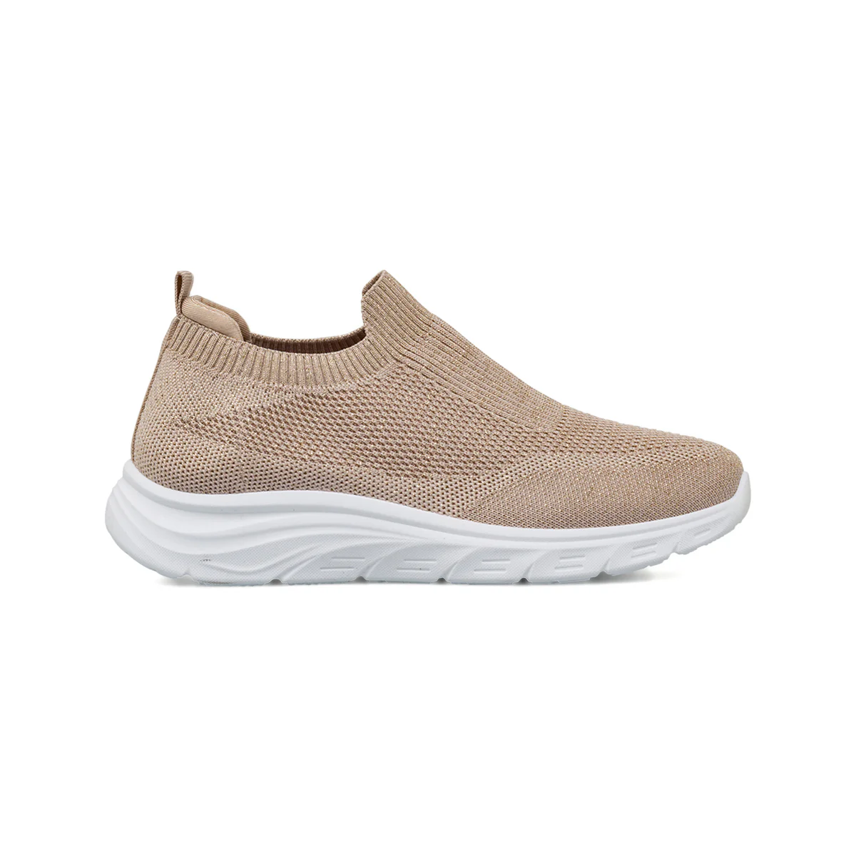 Sneakers slip-on da Donna in tessuto effetto lurex beige Lora Ferres - Image 2