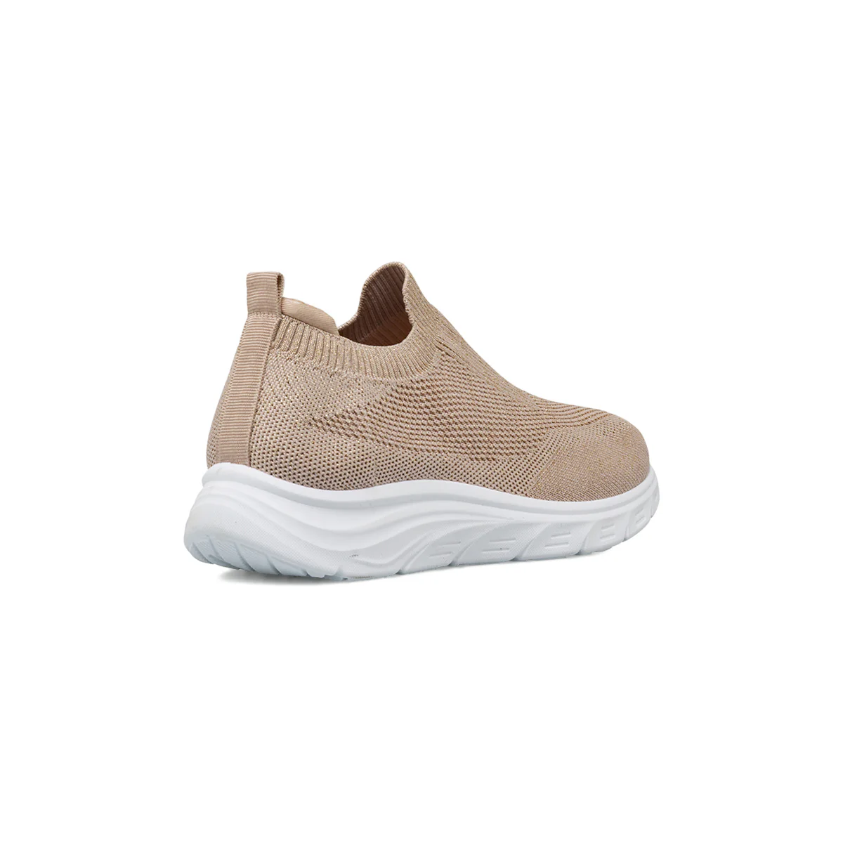 Sneakers slip-on da Donna in tessuto effetto lurex beige Lora Ferres - Image 4