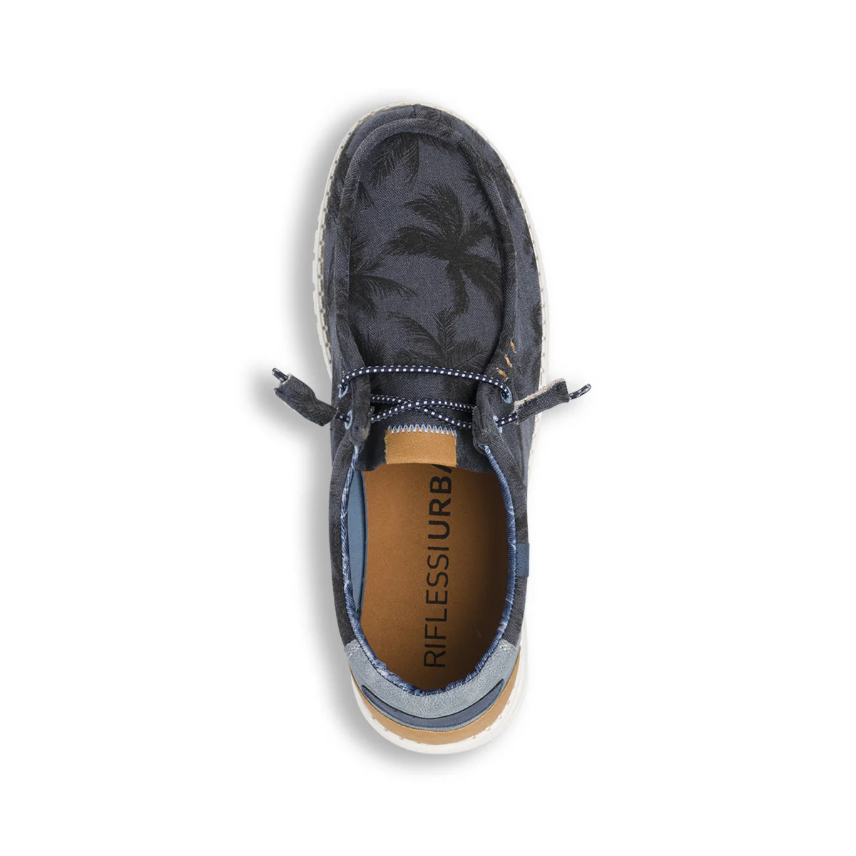 Sneakers slip-on da uomo blu con stampa palme Riflessi Urbani - Image 6