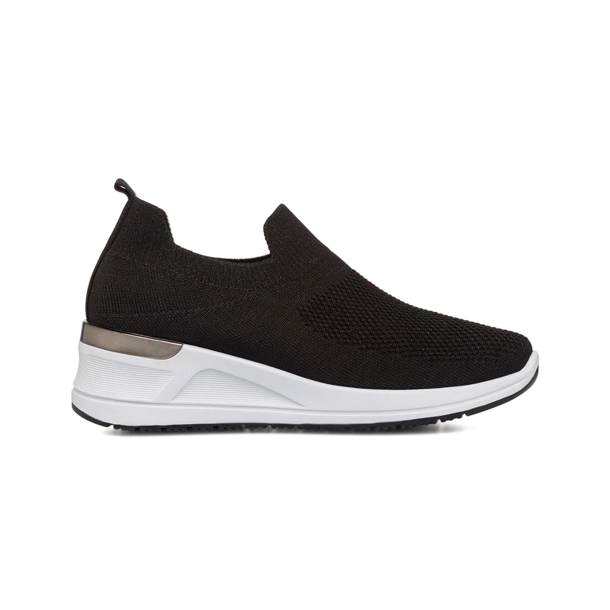 Sneakers slip-on nere da donna con dettaglio laminato e maxi-suola Lora Ferres