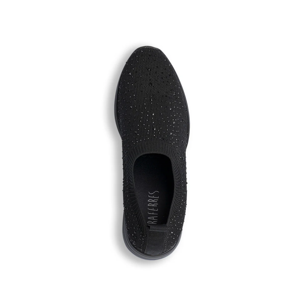 Sneakers slip-on nere da donna con strass e suola a zeppa Lora Ferres - Image 6