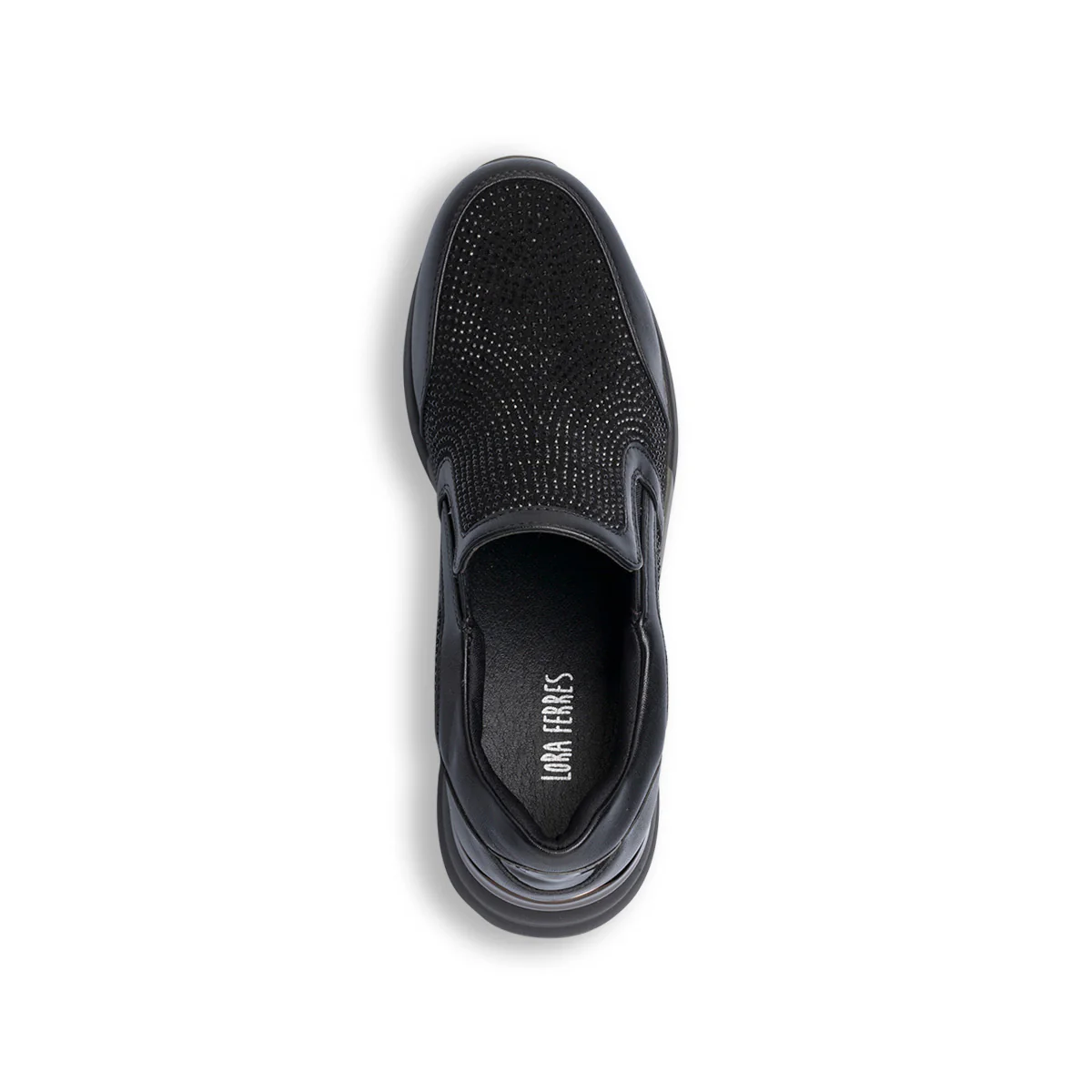 Sneakers slip-on nere da donna con strass Lora Ferres - Image 7