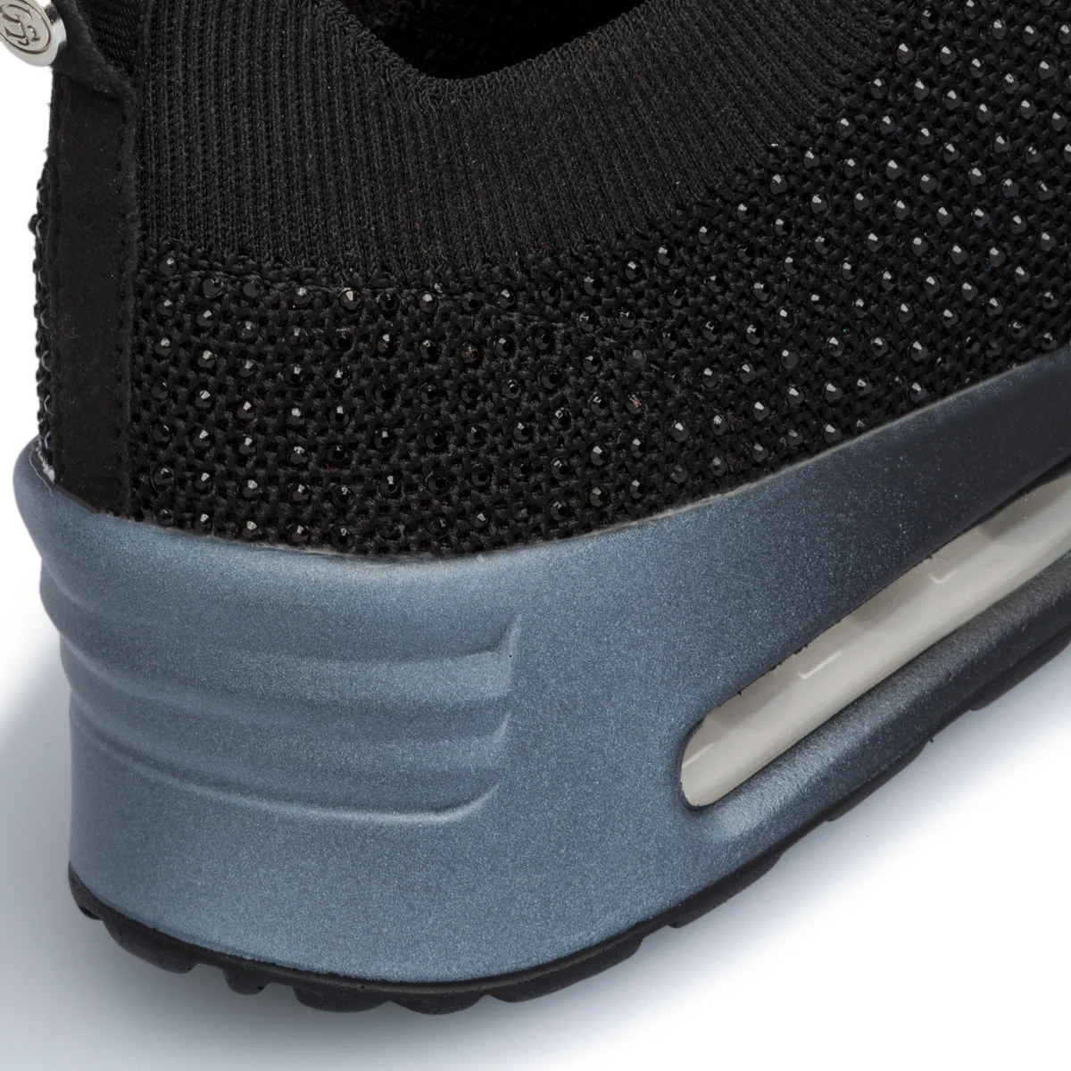 Sneakers slip-on nere in tessuto knit con suola ad aria Swish Jeans - Image 7