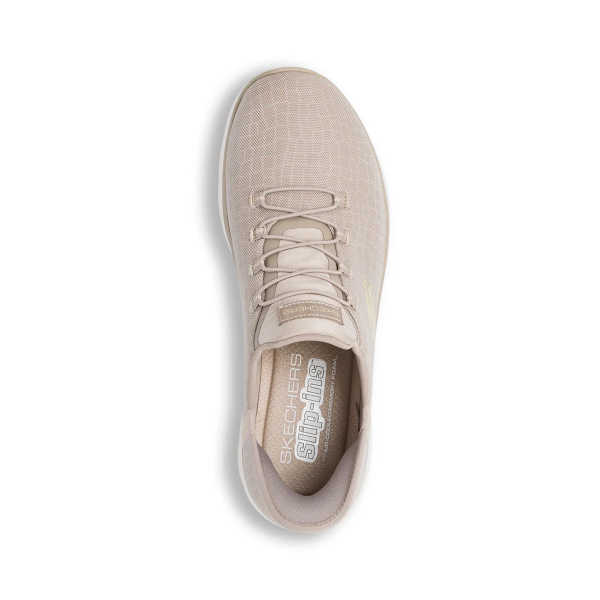 Sneakers slip-on taupe da donna con inserti oro  Skechers Summits - Image 6