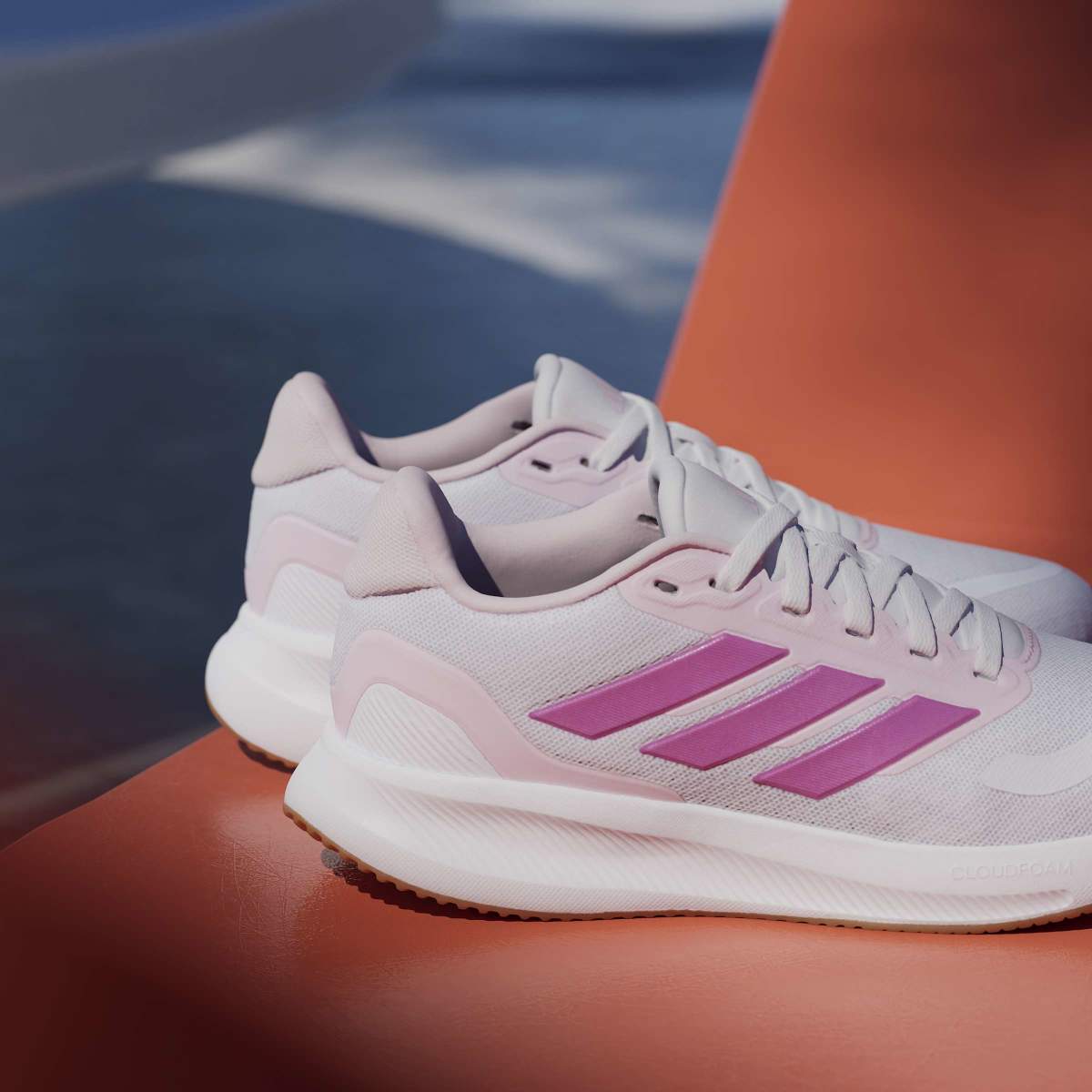 Sneakers Sport da donna bianche in mesh adidas RUNFALCON 5 - Image 7