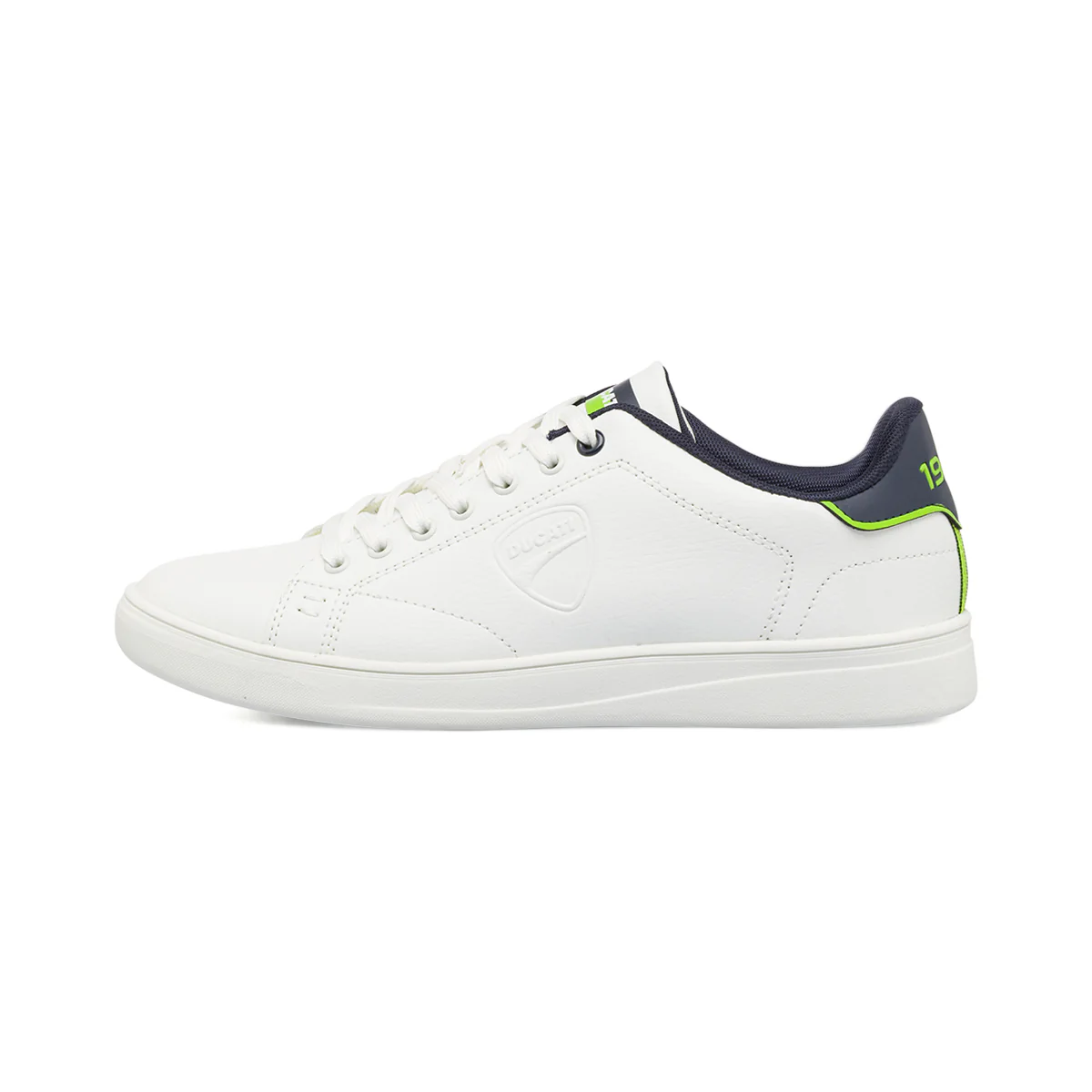 Sneakers Sport da uomo bianche con dettagli verde fluo Ducati