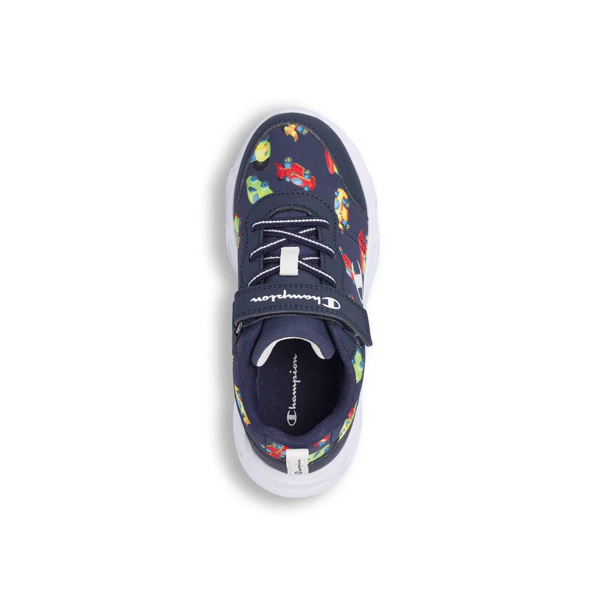 Sneakers sportive blu da Bambino con luci e stampa macchine Champion - Image 6