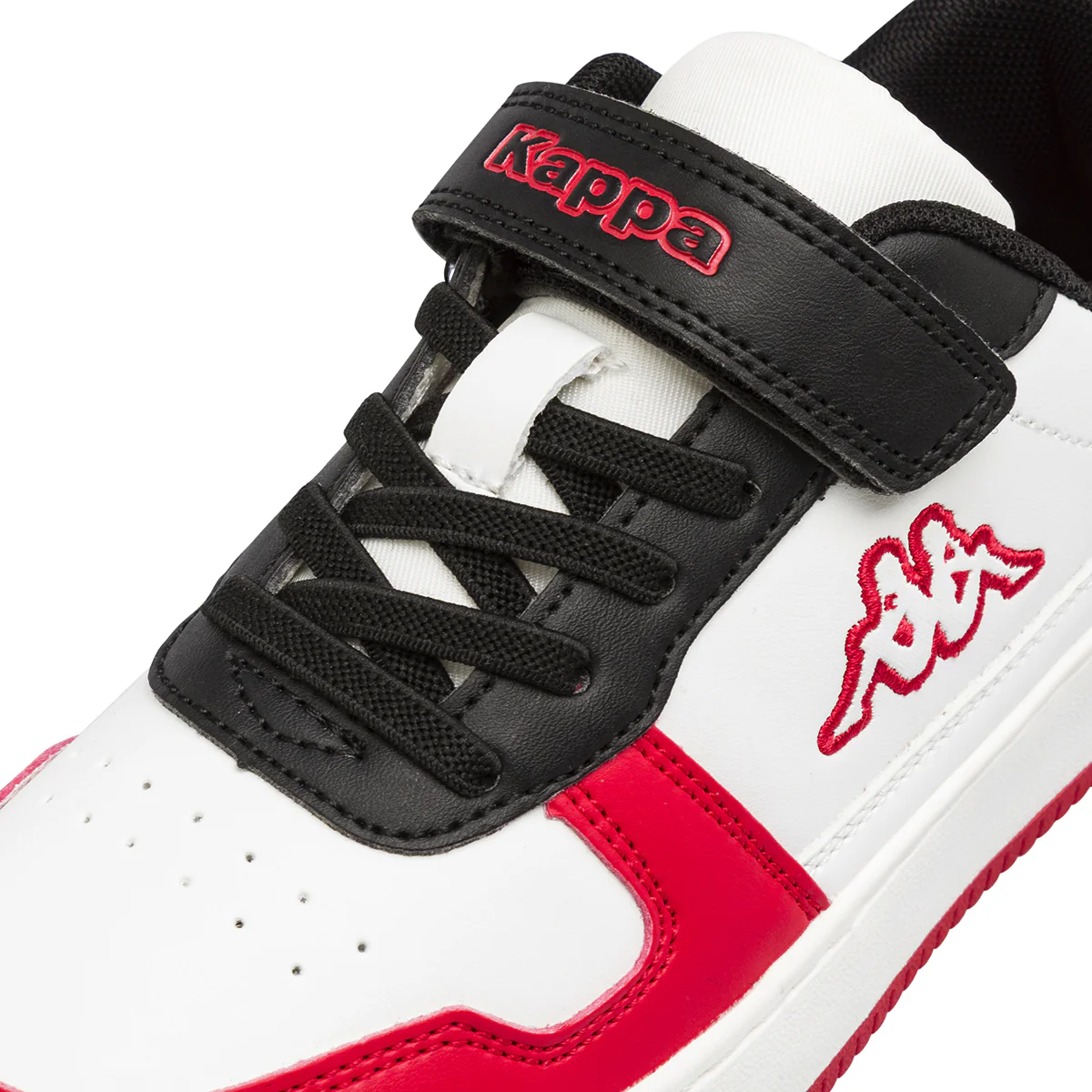 Sneakers sportive da bambino bianche Kappa con dettagli rossi e neri - Image 5