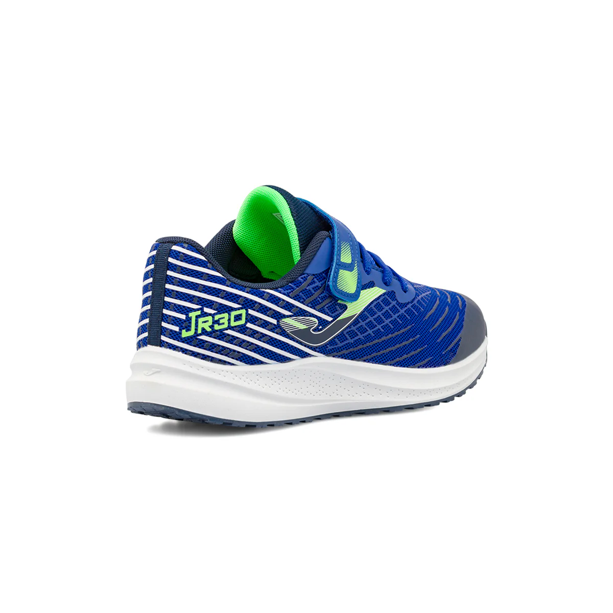 Sneakers sportive da bambino blu con strappo e dettagli fluo Joma JR30 - Image 3