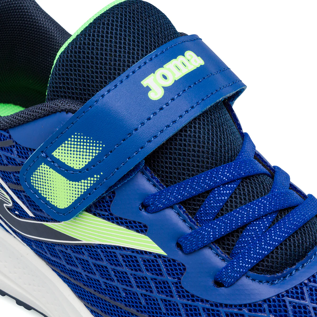 Sneakers sportive da bambino blu con strappo e dettagli fluo Joma JR30 - Image 4