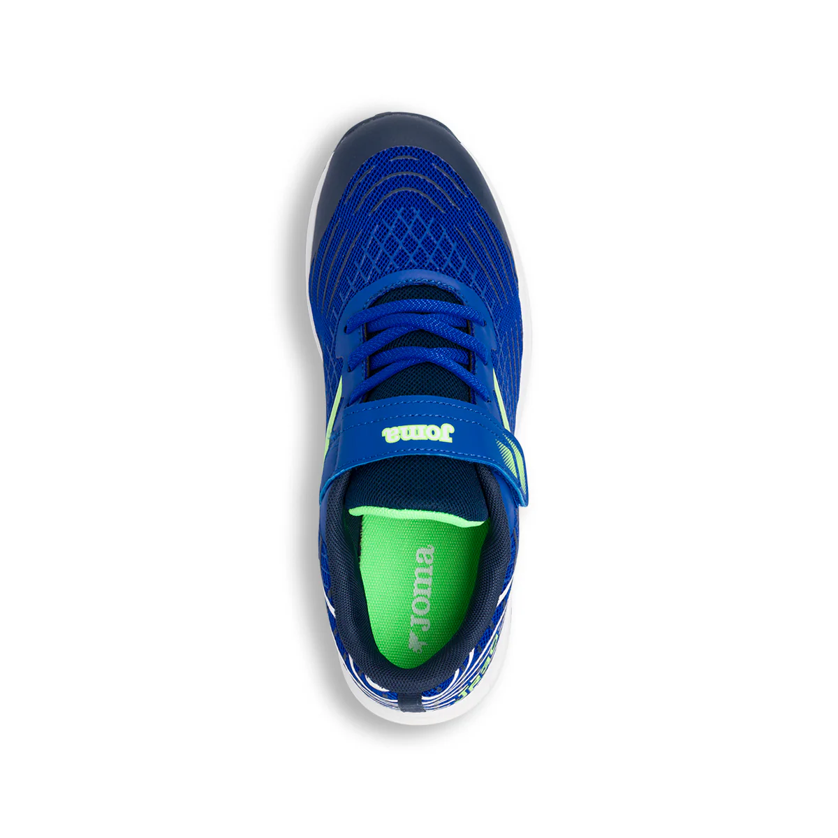 Sneakers sportive da bambino blu con strappo e dettagli fluo Joma JR30 - Image 5