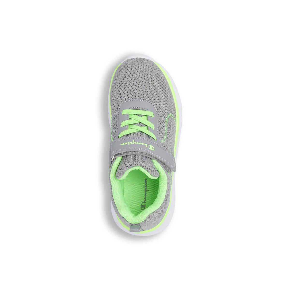 Sneakers sportive da Bambino grigie e verde fluo con strappo Champion - Image 6