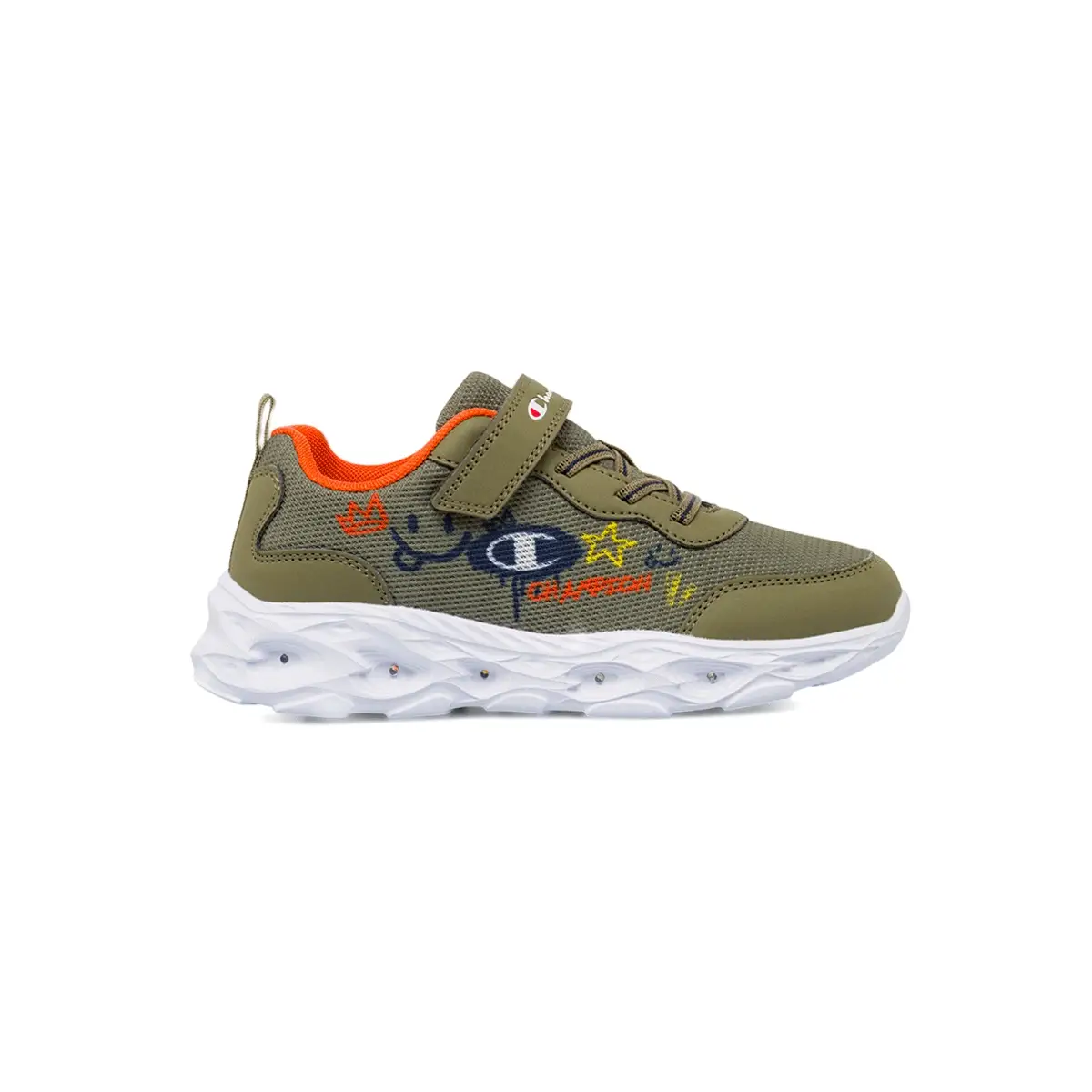 Sneakers sportive da Ragazzo verde militare con luci Champion