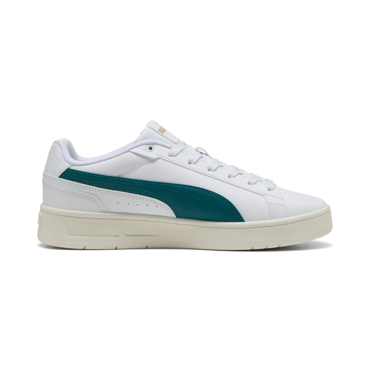 Sneakers sportive da Uomo bianche con banda verde Puma Court Classico - Image 5