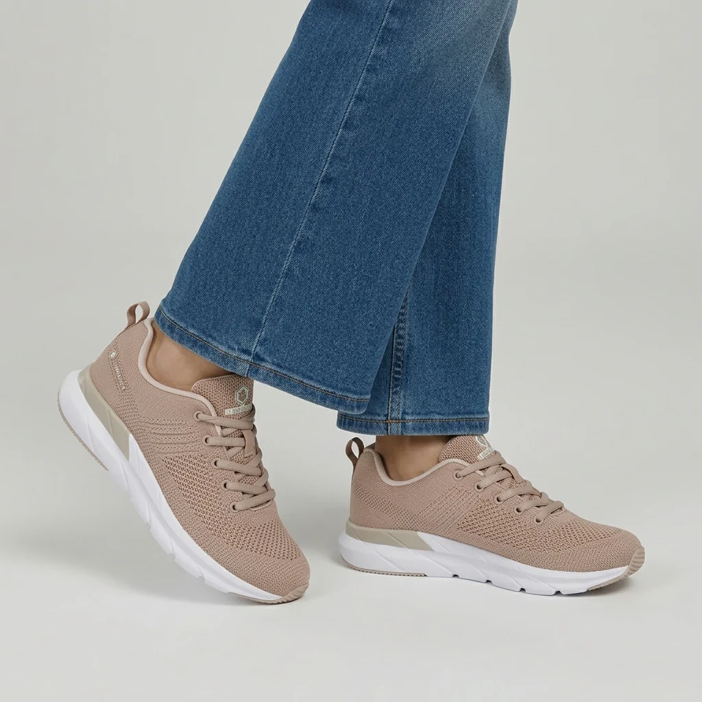 Sneakers Sportive Donna rosa in tessuto con Memory Foam Lumberjack