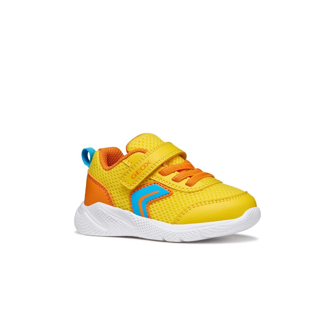 Sneakers sportive gialle Bambino con suola traspirante e strappo Geox - Image 2
