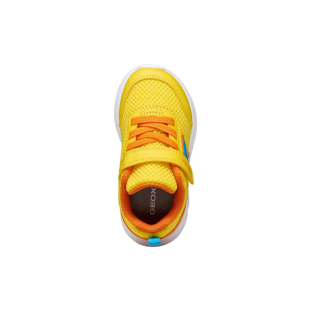 Sneakers sportive gialle Bambino con suola traspirante e strappo Geox - Image 4