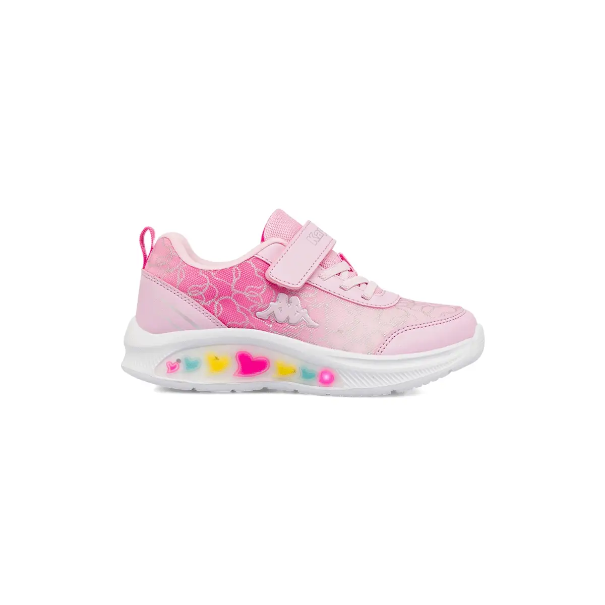Sneakers sportive rosa da Bambina con Luci e strappo Kappa