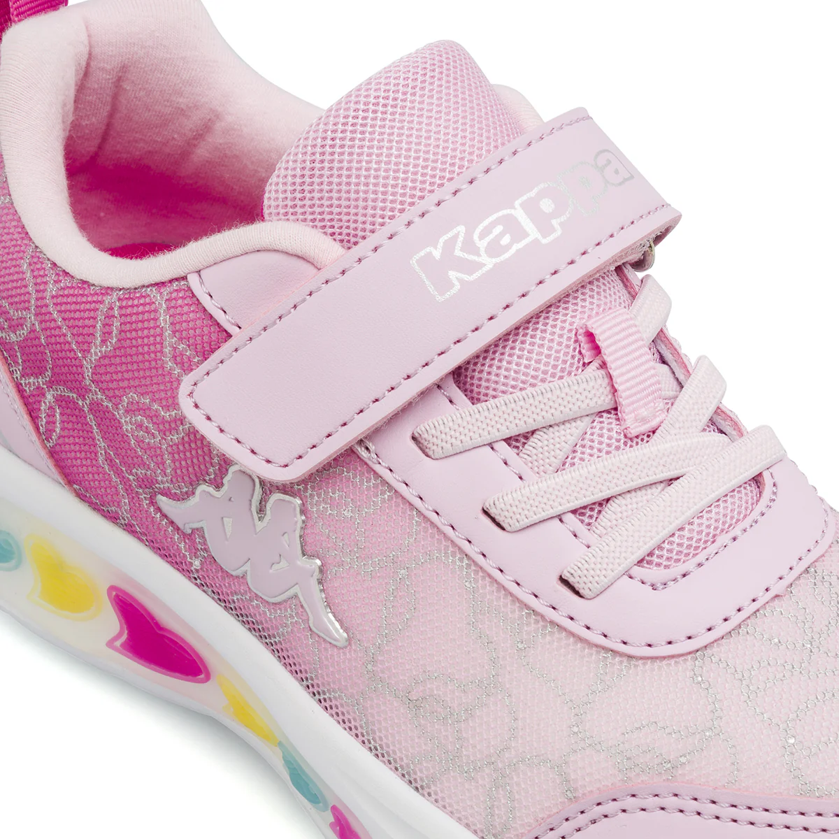Sneakers sportive rosa da Bambina con Luci e strappo Kappa - Image 6