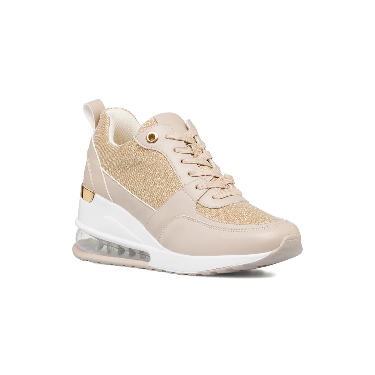 Sneakers taupe da donna con glitter e suola ad aria Swish Jeans - Image 5